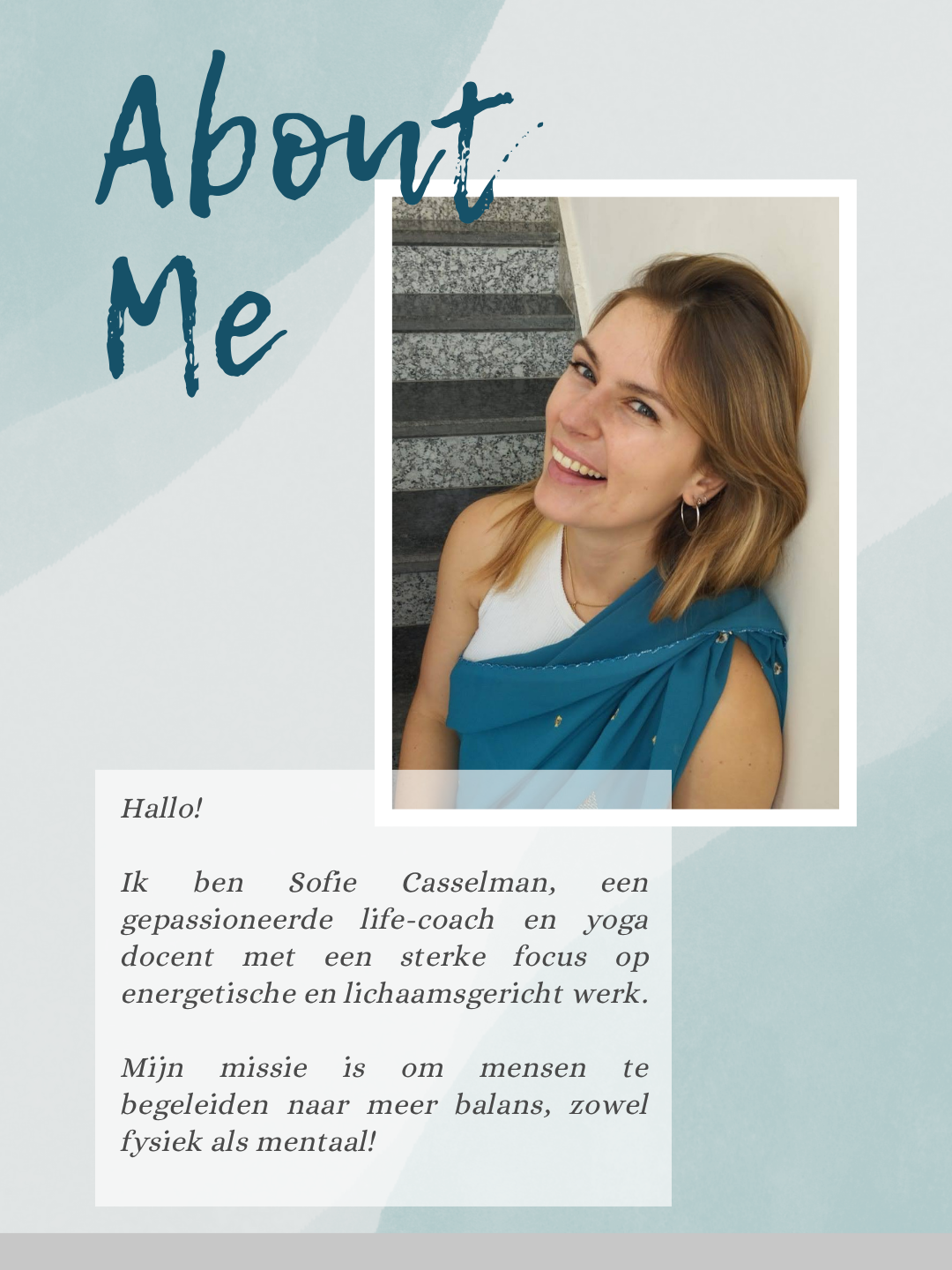 Een foto van Sofie Casselman, de coach achter Bewust-er zijn.